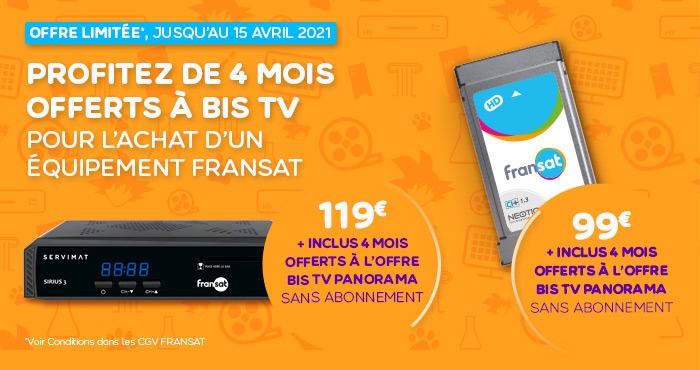 BIS TV OFFERTS PENDANT 4 MOIS : PROFITEZ DE BIS TV GRATUITEMENT