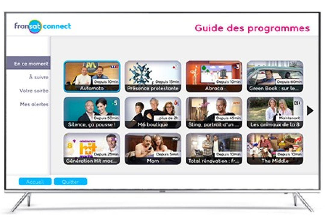 Choisissez vos programmes directement depuis votre portail FRANSAT Connect